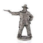 Оловянный солдатик миниатюра "Тучный ковбой с револьвером"